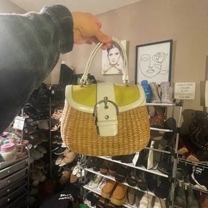 Yellow and straw coach bag